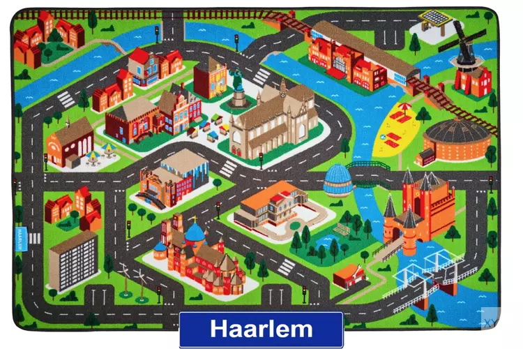 Een speelkleed voor de echte Haarlemmer. Haal jouw prachtige stad Haarlem naar je woonkamer of tuin