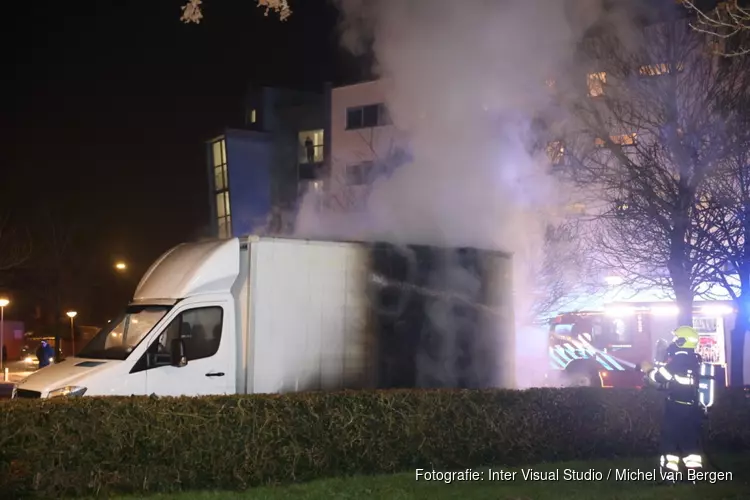 Vrachtauto in brand