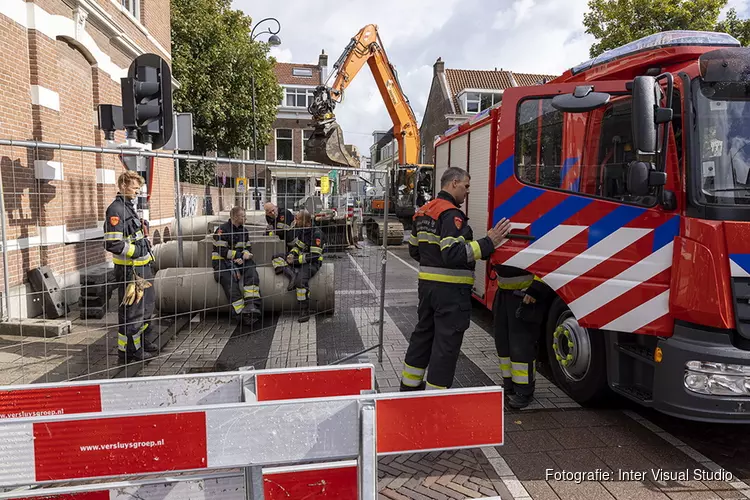 Gas en waterleiding geraakt bij werkzaamheden Oude Zijlvest