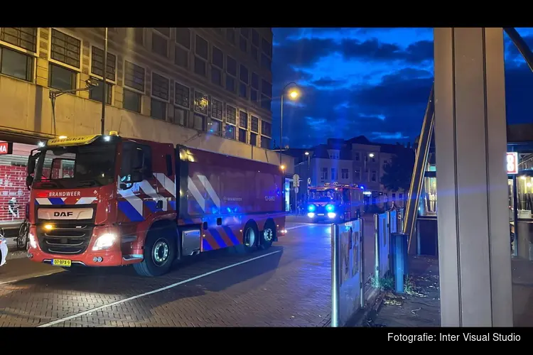 Brandweer aangekomen in binnenstad Haarlem